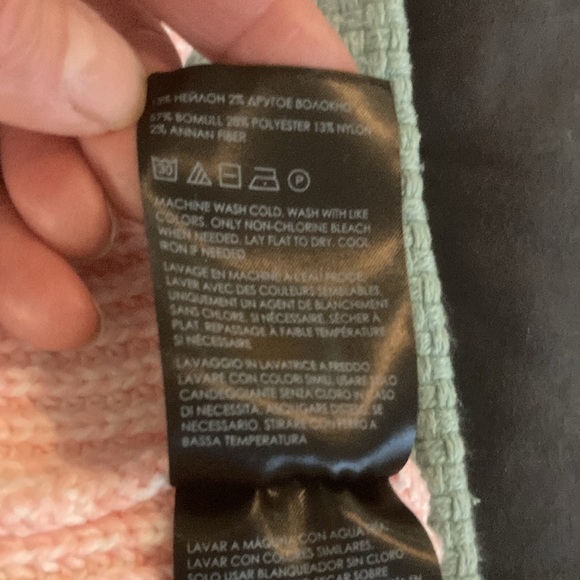 Club Monaco / Ralph Lauren Pink Salmon Crew Neck Sweater Knit Medium Like New - Picture 6 of 11